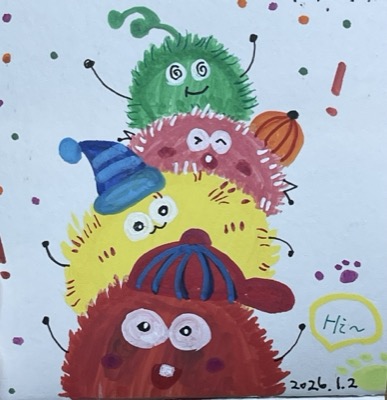 fluffy ball friends